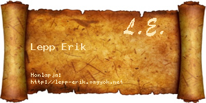 Lepp Erik névjegykártya